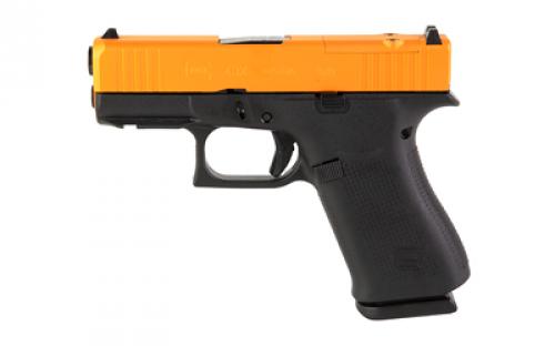 Glock 43X, M.O.S, Semi-automatic, Striker Fired, Sub-Compact, 9MM, 3.41 Barrel, Cerakote Finish, Carolina Gold Slide With Black Frame, 10 Rounds, 2 Magazines, BLEM (Scratch on Slide, Writing on Barcode) PX4350204FRMOS-CGS