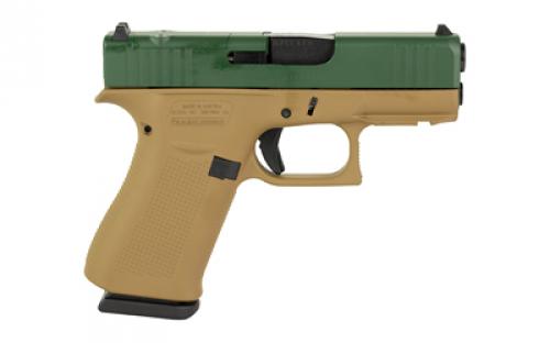 Glock 43X, M.O.S, Semi-automatic, Striker Fired, Sub-Compact, 9MM, 3.41" Barrel, Cerakote Finish, Troy Coyote Tan Frame With Jesse James Green Slide, 10 Rounds, 2 Magazines PX4350204FRMOSTCTJJS