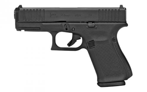 Glock 23 Gen5, Striker Fired, Semi-automatic, Polymer Frame Pistol, Compact, 40 S&W, 4.02 Barrel, Glock Marksman Barrel, nDLC Finish, Black, No Finger Grooves, Fixed Sights, 13 Rounds, 3 Magazines UA235S203