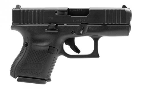 Glock 26 Gen5 M.O.S., Striker Fired, Semi-automatic, Polymer Frame Pistol, Sub-Compact, 9MM, 3.43" Barrel, Glock Marksman Barrel, nDLC Finish, Black, No Finger Grooves, Fixed Sights, 10 Rounds, 3 Magazines, Ambidextrous Slide Stop Lever, Front Serrations UA265S201MOS