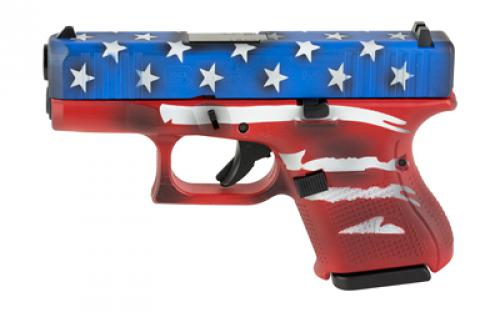 Glock 26, GEN 5, Semi-automatic, Striker Fired, Sub-Compact, 9MM, 3.43 Barrel, Cerakote Finish, Red/White/Blue Battle Worn Flag, 10 Rounds, 3 Magazines UA265S204-RWBBWFL