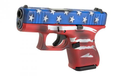 Glock 26, GEN 5, Semi-automatic, Striker Fired, Sub-Compact, 9MM, 3.43" Barrel, Cerakote Finish, Red/White/Blue Battle Worn Flag, 10 Rounds, 3 Magazines UA265S204-RWBBWFL