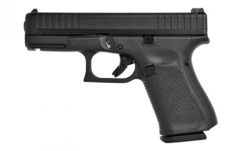 Glock 44, Semi-automatic, Striker Fired, Compact, 22 LR, 4.02, Black, Interchangeable, 10 Rounds, 2 Mags, Threaded, Fiber Optic Front Sight, Polymer, Matte UA4450101TALO