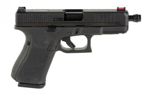 Glock 44, Semi-automatic, Striker Fired, Compact, 22 LR, 4.02", Black, Interchangeable, 10 Rounds, 2 Mags, Threaded, Fiber Optic Front Sight, Polymer, Matte UA445A501AO