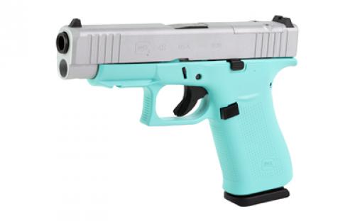 Glock 48, M.O.S, Semi-automatic, Striker Fired, Compact, 9MM, 4.17 Barrel, Cerakote Finish, Robins Egg Blue, 10 Rounds, 2 Magazines UA4850204FRMOS-REBCS