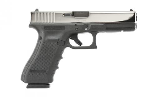 Glock 17, GEN 4, TALO Exclusive, Semi-automatic, Striker Fired, Full Size, 9MM, 4.49, Black, Interchangeable, 17 Rounds, 3 Mags, Fixed Sights, Polymer, Stainless PVD, Polished Sides, Satin Top 39474