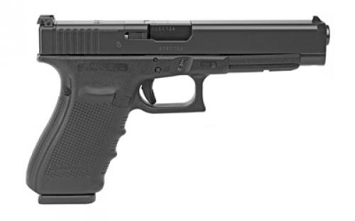 Glock 41 Gen4 MOS Competition, Striker Fired, Semi-automatic, Polymer Frame Pistol, Full Size, 45 ACP, 5.31" Barrel, Matte Finish, Black, Adjustable Sights, Modular Optic System, 10 Rounds, 3 Magazines UG4130101MOS