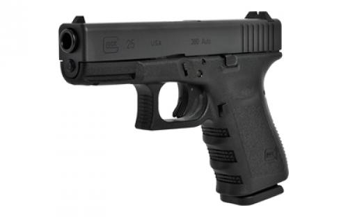 Glock 25, GEN 3, Semi-automatic, Safe Action, Compact, 380 ACP, 4.02", Black, 15 Rounds, 2 Mags, Right Hand, Fixed Sights, Polymer, Matte UI2550203