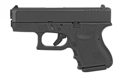 Glock 27 Gen3, Striker Fired, Semi-automatic, Polymer Frame Pistol, Sub-Compact, 40S&W, 3.46 Barrel, Matte Finish, Black, Fixed Sights, 9 Rounds, 2 Magazines, Right Hand UI2750201