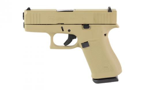 Glock 43X, Semi-automatic, Striker Fired, Sub-Compact, 9MM, 3.41 Barrel, Cerakote Finish, Coyote Tan, 10 Rounds, 2 Magazines UX4350204-CT