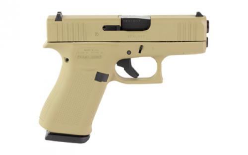 Glock 43X, Semi-automatic, Striker Fired, Sub-Compact, 9MM, 3.41" Barrel, Cerakote Finish, Coyote Tan, 10 Rounds, 2 Magazines UX4350204-CT