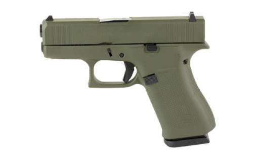 Glock 43X, Semi-automatic, Striker Fired, Sub-Compact, 9MM, 3.41 Barrel, Cerakote Finish, Olive Drab Green, 10 Rounds, 2 Magazines UX4350204-OD