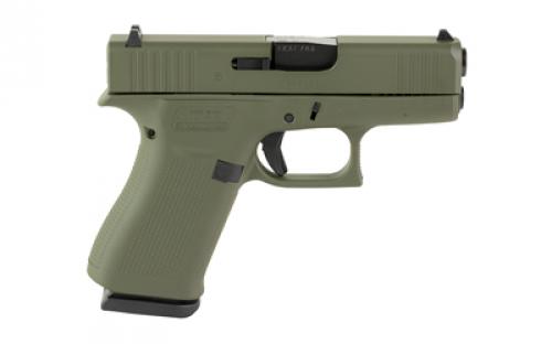 Glock 43X, Semi-automatic, Striker Fired, Sub-Compact, 9MM, 3.41" Barrel, Cerakote Finish, Olive Drab Green, 10 Rounds, 2 Magazines UX4350204-OD