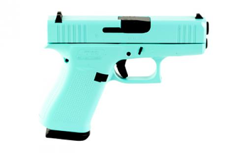 Glock 43X, Semi-automatic, Striker Fired, Sub-Compact, 9MM, 3.41", Robin's Egg Blue, 10 Rounds, 2 Mags, Fixed Sights, Polymer, Skydas Cerakote UX4350204-REB