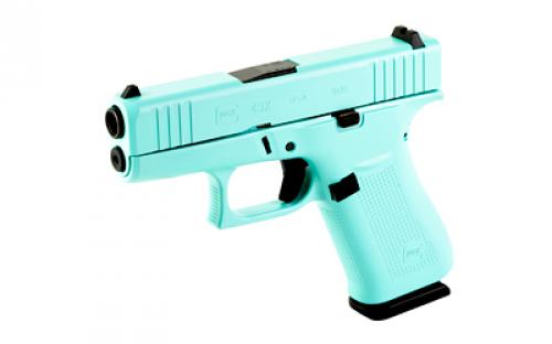 Glock 43X, Semi-automatic, Striker Fired, Sub-Compact, 9MM, 3.41", Robin's Egg Blue, 10 Rounds, 2 Mags, Fixed Sights, Polymer, Skydas Cerakote UX4350204-REB