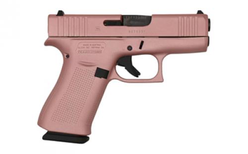 Glock 43X, Striker Fired, Semi-automatic, Polymer Frame Pistol, Sub-Compact, 9MM, 3.41" Barrel, Glock Marksman Barrel, Cerakote Finish, Rose Gold, 10 Rounds, 2 Magazines UX4350204-RG