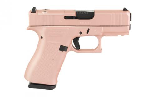 Glock 43X, M.O.S, Semi-automatic, Striker Fired, Sub-Compact, Polymer Frame, 9MM, 3.41" Barrel, Fixed Sights, Cerakote Finish, Rose Gold, 10 Rounds, 2 Magazines UX4350204FRMOS-RG