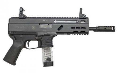 Grand Power Stribog SP9A1, Semi-Automatic Pistol, 9MM, 8" Threaded Barrel, Aluminum Frame, Non-Reciprocating Charging Handle, M-LOK Rail, Matte Finish, Black, 30 Rounds, 3 Magazines, Plastic Hard Case GRP8588005808378