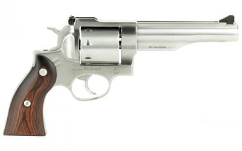 Ruger Redhawk, Double Action, Revolver, 357 Magnum, 5.5" Barrel, Stainless Steel, Satin Finish, Silver, Hardwood Grips, Adjustable Rear Sight, 8 Rounds 05060