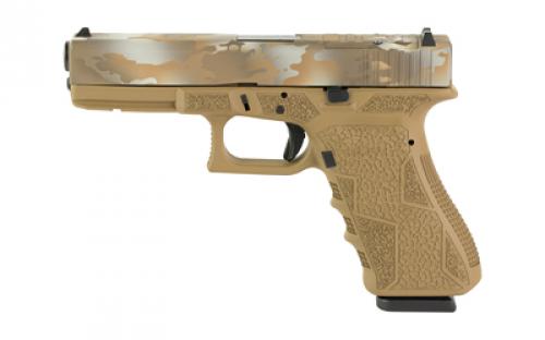 Glock 22 Gen3, Striker Fired, Semi-automatic, Polymer Frame Pistol, Full Size, 40 S&W, 4.49 Barrel, Flat  Dark Earth Multicam Slide With Flat Dark Eart Frame, Fixed Sights, 15 Rounds, 2 Magazines, Glock OEM Rail, Right Hand, Laser Engraved Frame, Optic Cut, Will Only Accept Trijicon And Holosun RMR Footprint Optics, Must Use Screws From Shark Coast Tactical To Mount Optic 300-108