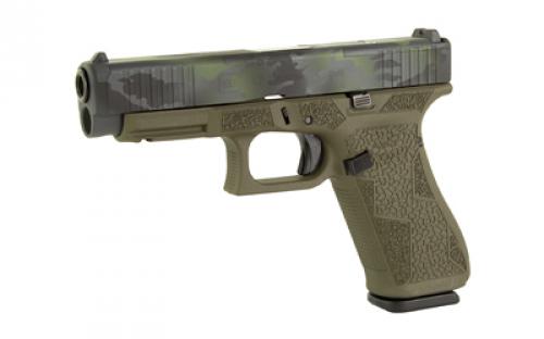 Glock 47 M.O.S., Semi-automatic Full Size Polymer Frame Pistol, Safe Action, 9MM, 4.49" Barrel, Black Multicam Slide With OD Green Frame, Fixed Sights, Optics Ready, 17 Rounds, 3 Magazines, Comes With Glock OEM Adapter Plate 02 for Trijicon RMR Footprint, Laser Engraved Frame, Optic Cut, Will Only Accept Trijicon And Holosun RMR Footprint Optics, Must Use Screws From Shark Coast T