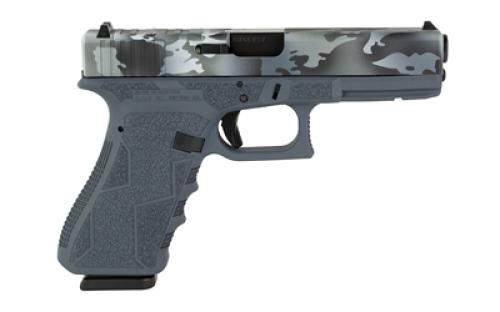 Glock 22 Gen3, Striker Fired, Semi-automatic, Polymer Frame Pistol, Full Size, 40 S&W, 4.49" Barrel, Grey Multicam Slide With Sniper Grey Frame, Fixed Sights, 15 Rounds, 2 Magazines, Glock OEM Rail, Right Hand, Laser Engraved Frame, Optic Cut, Will Only Accept Trijicon And Holosun RMR Footprint Optics, Must Use Screws From Shark Coast Tactical To Mount Optic 300-110-0100-04