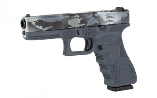 Glock 22 Gen3, Striker Fired, Semi-automatic, Polymer Frame Pistol, Full Size, 40 S&W, 4.49" Barrel, Grey Multicam Slide With Sniper Grey Frame, Fixed Sights, 15 Rounds, 2 Magazines, Glock OEM Rail, Right Hand, Laser Engraved Frame, Optic Cut, Will Only Accept Trijicon And Holosun RMR Footprint Optics, Must Use Screws From Shark Coast Tactical To Mount Optic 300-110-0100-04