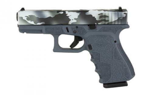 Glock 19 Gen3, Striker Fired, Semi-automatic, Polymer Frame Pistol, Compact, 9MM, 4.02 Barrel, Grey Multicam Slide With Sniper Grey Frame, Fixed Sights, 15 Rounds, 2 Magazines, Laser Engraved Frame, Optic Cut, Will Only Accept Trijicon And Holosun RMR Footprint Optics, Must Use Screws From Shark Coast Tactical To Mount Optic 300-110-0105-04