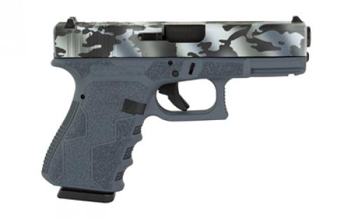 Glock 19 Gen3, Striker Fired, Semi-automatic, Polymer Frame Pistol, Compact, 9MM, 4.02" Barrel, Grey Multicam Slide With Sniper Grey Frame, Fixed Sights, 15 Rounds, 2 Magazines, Laser Engraved Frame, Optic Cut, Will Only Accept Trijicon And Holosun RMR Footprint Optics, Must Use Screws From Shark Coast Tactical To Mount Optic 300-110-0105-04