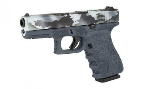 Glock 19 Gen3, Striker Fired, Semi-automatic, Polymer Frame Pistol, Compact, 9MM, 4.02" Barrel, Grey Multicam Slide With Sniper Grey Frame, Fixed Sights, 15 Rounds, 2 Magazines, Laser Engraved Frame, Optic Cut, Will Only Accept Trijicon And Holosun RMR Footprint Optics, Must Use Screws From Shark Coast Tactical To Mount Optic 300-110-0105-04