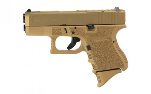 Glock 27XC Gen3, , Striker Fired, Semi-automatic, Polymer Frame Pistol, Sub-Compact, 40S&W, 3.46 Barrel, FDE Cerakote, Fixed Sights, 1-10 Magazine (Pearce Grip+1), 1-9 Round Magazine, Right Hand, Ported Slide and Barrel, Optic Cut, Static Stippling, Will Only Accept Trijicon And Holosun RMR Footprint Optics, Must Use Screws From Shark Coast Tactical To Mount Optic UI2750201