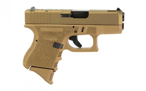 Glock 27XC Gen3, , Striker Fired, Semi-automatic, Polymer Frame Pistol, Sub-Compact, 40S&W, 3.46" Barrel, FDE Cerakote, Fixed Sights, 1-10 Magazine (Pearce Grip+1), 1-9 Round Magazine, Right Hand, Ported Slide and Barrel, Optic Cut, Static Stippling, Will Only Accept Trijicon And Holosun RMR Footprint Optics, Must Use Screws From Shark Coast Tactical To Mount Optic UI2750201