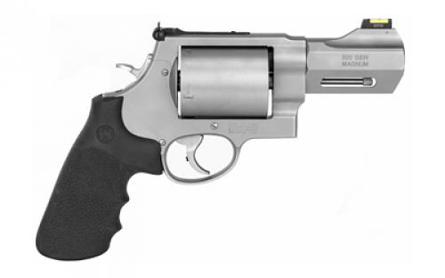 Smith & Wesson Model 500, Performance Center, Double Action/Single Action, Metal Frame Revolver, X-Frame, 500 S&W, 3.5" Custom Barrel, Stainless Steel, Rubber Grips, Fiber Optic Front Sight, 5 Rounds, Unfluted Cylinder, Trigger Stop 11623