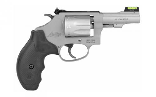 Smith & Wesson Model 317, Kit Gun, Double Action, Metal Frame Revolver, J-Frame, 22LR, 3" Barrel, Alloy, Matte Finish, Silver, Rubber Grips, Hi-Viz Fiber Optic Sights, 8 Rounds 160221