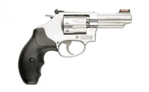 Smith & Wesson Model 63, Double Action, Metal Frame Revolver, J-Frame, 22LR, 3" Barrel, Stainless Steel, Satin Finish, Silver, Rubber Grips, Adjustable Sights, 8 Rounds 162634