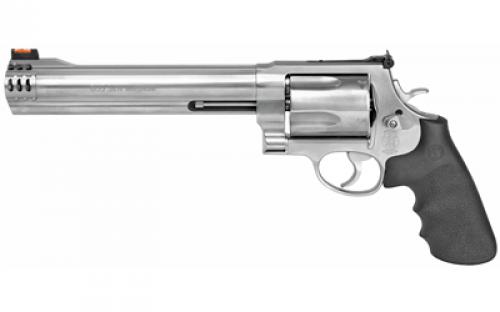 Smith & Wesson Model 500, Double Action, Metal Frame Revolver, X-Frame, 500 S&W, 8.38" Barrel, Stainless Steel, Satin Finish, Silver, Rubber Grips, HiViz Front Sight, 5 Rounds 163501