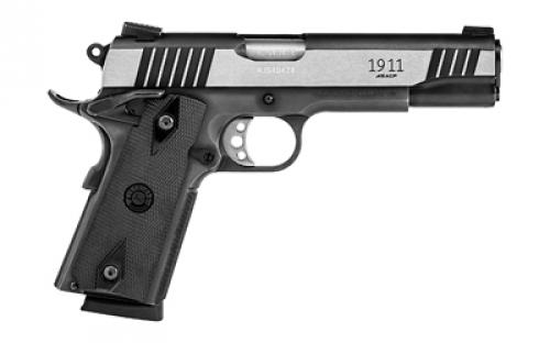 Taurus PT1911, Single Action Only, Semi-automatic, Metal Frame Pistol, Full Size, 45 ACP, 5" Barrel, Steel Alloy, Dual Tone Finish, Silver Slide, Black Frame, Synthetic Grips, Novak Sights, Manual Thumb Safety, 8 Rounds, 2 Magazines 1-191101DT