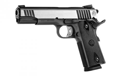 Taurus PT1911, Single Action Only, Semi-automatic, Metal Frame Pistol, Full Size, 45 ACP, 5" Barrel, Steel Alloy, Dual Tone Finish, Silver Slide, Black Frame, Synthetic Grips, Novak Sights, Manual Thumb Safety, 8 Rounds, 2 Magazines 1-191101DT