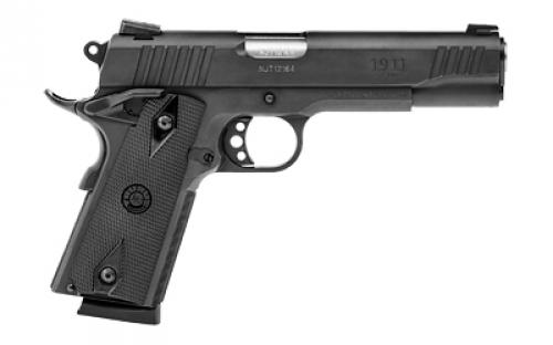 Taurus PT1911, Single Action Only, Semi-automatic, Metal Frame Pistol, Full Size, 45 ACP, 5" Barrel, Steel Alloy, Matte Finish, Black, Rubber Grips, Novak Sights, Manual Thumb Safety, 8 Rounds, 1 Magazine 1-191101FS