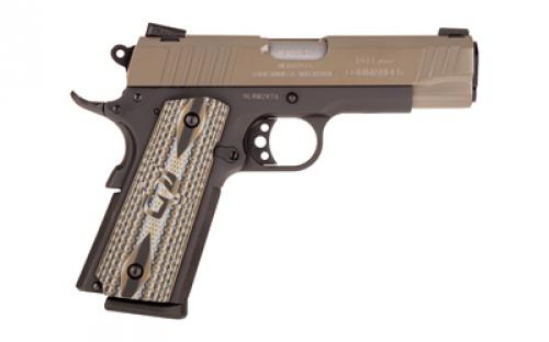 Taurus PT1911, Single Action Only, Semi-automatic, Metal Frame Pistol, Full Size, 45 ACP, 5" Barrel, Steel, Cerakote Finish, Desert Sand Slide, Black Frame, Custom VZ Grip, Novak Sights, Manual Thumb Safety, 8 Rounds, 1 Magazine 1-191101S-VZ