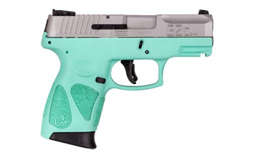 Taurus G2C, Striker Fired, Semi-automatic, Polymer Framed Pistol, Compact, 9MM, 3.26" Barrel, Cyan Frame, Silver Slide, Adjustable Sights, 12 Rounds, 2 Magazines 1-G2C939-12C