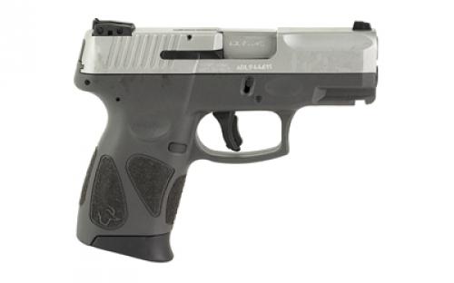 Taurus G2C, Striker Fired, Semi-automatic, Polymer Framed Pistol, Compact, 9MM, 3.26" Barrel, Gray Frame, Silver Slide, Adjustable Sights, 12 Rounds, 2 Magazines 1-G2C939-12G