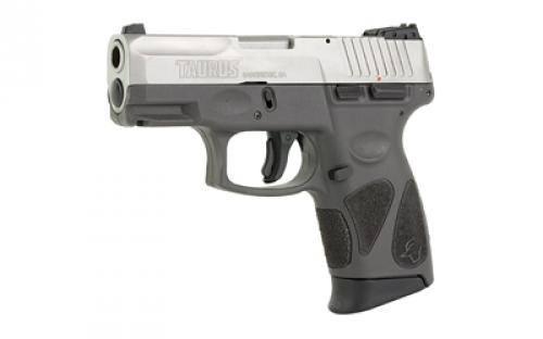 Taurus G2C, Striker Fired, Semi-automatic, Polymer Framed Pistol, Compact, 9MM, 3.26" Barrel, Gray Frame, Silver Slide, Adjustable Sights, 12 Rounds, 2 Magazines 1-G2C939-12G