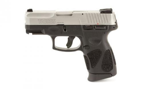 Taurus G2C, Striker Fire, Semi-automatic, Polymer Frame Pistol, Compact, 9MM, 3.2 Barrel, Matte Finish, Silver Slide, Black Frame, Adjustable Sights, Manual Thumb Safety, 12 Rounds, 2 Magazines 1-G2C939-12