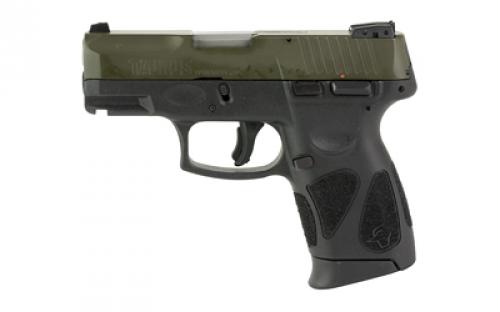 Taurus G2C, Striker Fire, Semi-automatic, Polymer Frame Pistol, Compact, 9MM, 3.26 Barrel, Matte Finish, Moss Green, Adjustable Sights, Manual Thumb Safety, 12 Rounds, 2 Magazines 1-G2C93B-12