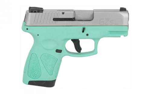 Taurus G2S, Striker Fired, Semi-automatic, Polymer Frame Pistol, Sub-Compact, 9MM, 3.2" Barrel, Matte Finish, Silver Slide, Cyan Frame, Adjustable Sights, Manual Thumb Safety, 7 Rounds, 2 Magazines 1-G2S939C