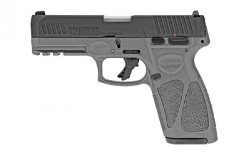 Taurus G3, Striker Fired, Semi-automatic, Polymer Frame Pistol, Full Size, 9MM, 4 Barrel, Matte Finish, Black Slide, Gray Frame, Fixed Front Sight, Drift-Adjustable Steel Rear Sight w/ Serrated Ramp, Manual Thumb Safety, 15 Rounds, 2 Magazines 1-G3B941G-15