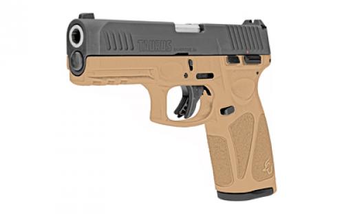 Taurus G3, Striker Fired, Semi-automatic, Polymer Frame Pistol, Full Size, 9MM, 4" Barrel, Matte Finish, Black Slide, Tan Frame, Fixed Steel Front Sight, Drift-Adjustable Steel Rear Sight w/ Serrated Ramp, Manual Thumb Safety, 15 Rounds, 2 Magazines 1-G3B941T-15