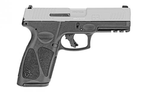 Taurus G3, Striker Fired, Semi-automatic, Polymer Frame Pistol, Full Size, 9MM, 4" Barrel, Matte Finish, Silver Slide, Black Frame, Fixed Steel Front Sight, Drift-Adjustable Steel Rear Sight w/ Serrated Ramp, Manual Thumb Safety, 10 Rounds, 2 Magazines 1-G3B949-10