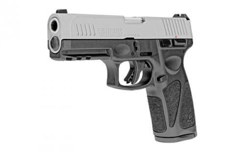 Taurus G3, Striker Fired, Semi-automatic, Polymer Frame Pistol, Full Size, 9MM, 4" Barrel, Matte Finish, Silver Slide, Black Frame, Fixed Steel Front Sight, Drift-Adjustable Steel Rear Sight w/ Serrated Ramp, Manual Thumb Safety, 10 Rounds, 2 Magazines 1-G3B949-10